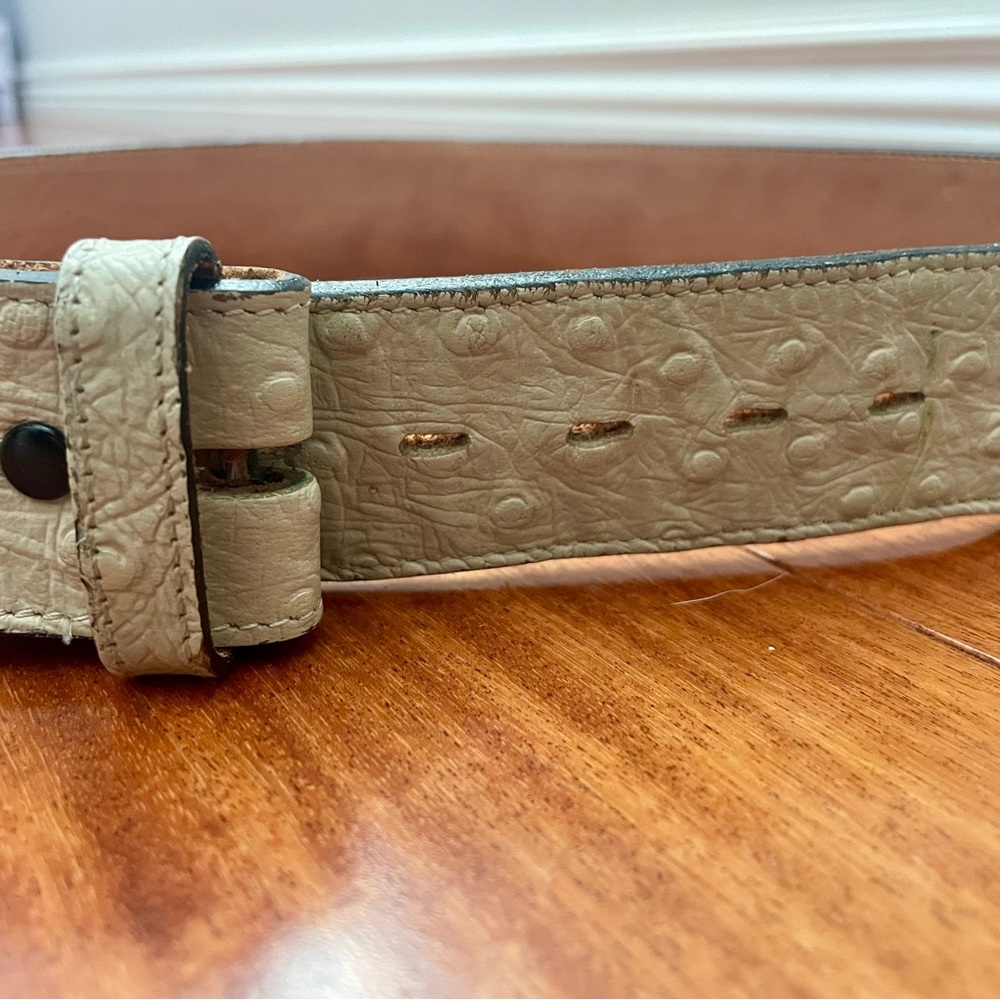 Tony Lama white leather western belt 30”